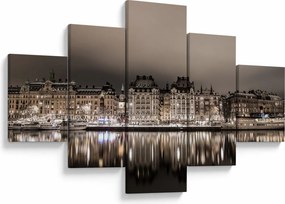 Obraz miasta o zmierzchu (125x70 cm)