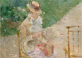 Obraz - Berthe Morisot, Young Woman Knitting, reprodukcje (70x50 cm)