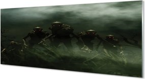 Panel szklany do Kuchni Postać Zombie pod Chmurami
