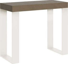 Konsola rozkładana 90x40/196 cm Tecno Small Szaro-beżowy rama w kolorze Białym