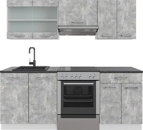 Aneks kuchenny beton/biały 200x60x81.6 r-line