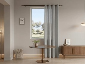 Zasłona TAVIO 140x250 cm, jasnoszara Zawieszanie: Metalowe pierścienie