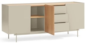 Beżowo-naturalna niska komoda w dekorze dębu 180x78 cm Otto – Teulat