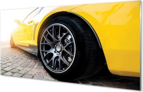 Panel szklany do Kuchni Klasyczne Żółte Auto