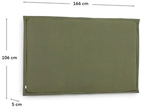 Zielony tapicerowany zagłówek 166x106 cm Tanit – Kave Home