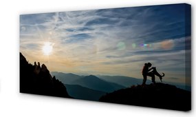 Obraz na płótnie Człowiek i Pies w Górach