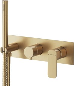 Bateria prysznicowa podtynkowa w kolorze złota (2 otwory) Spy – Sapho