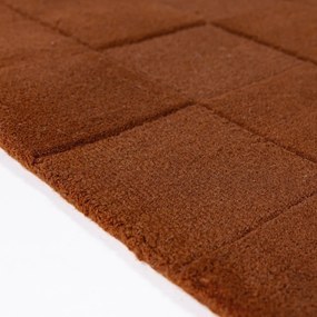 Wełniany dywan tkany ręcznie w kolorze terakoty 200x290 cm Checkerboard – Flair Rugs