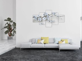 Obraz niebieskich kwiatów (125x70 cm)