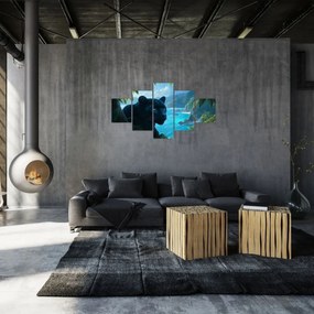 Obraz - Czarny panter w dżungli (125x70 cm)