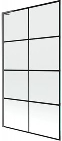Mexen Next L parawan nawannowy 1-skrzydłowy 100 x 150 cm, czarny wzór, gun gray szczotkowany - 895-100-000-03-77-66