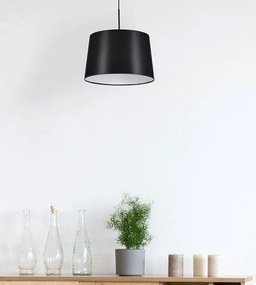 Czarna lampa wisząca z klasycznym abażurem W9-Z53