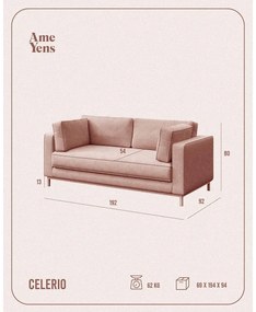 Beżowa aksamitna sofa 192 cm Celerio – Ame Yens