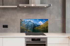 Panel szklany do Kuchni Błękitne Jezioro Górskie
