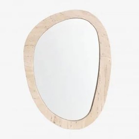 Nieregularne Lustro Ścienne Z Naturalnego Kamienia Urkiz Trawertyn & 40 X 50 Cm - Sklum