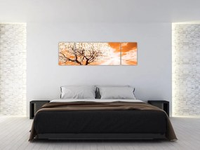 Pomarańczowy obraz drzewa (170x50 cm)