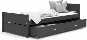 Łóżko dziecięce Modig 90x200 z szufladą białe/szare stelaż Flex