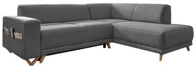 Szary rozkładany/ze schowkiem narożnik (prawostronny/w kształcie litery L) Classy Sophie – Miuform