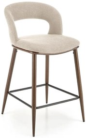 Beżowe krzesło barowe z oparciem - Bleros
