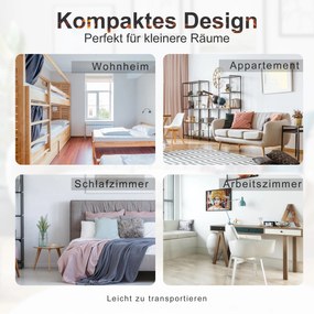 HOMCOM Kominek elektryczny wolnostojący 600W 1200W czarny z efektem płomieni | Aosom PL