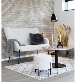 Okrągły stolik w czarno-złotym kolorze z blatem w dekorze marmuru 70x70 cm Bolzano – House Nordic