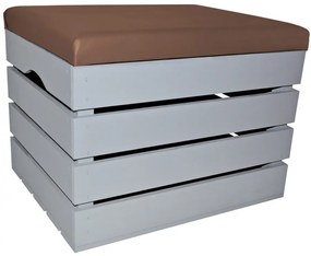 Pufa kufer skrzynia drewniana sosnowa siedzisko 50cm malowana szara