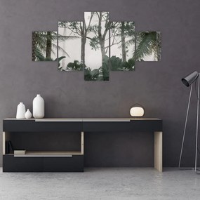 Obraz - dżungla w porannej mgle (125x70 cm)