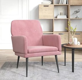 Różowy Welurowy Fotel Wypoczynkowy S2-F06