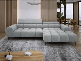 Narożnik PLAZA S Prawostronny z elektryczną regulacją siedziska w tkaninie CLOUD 81 WERSAL