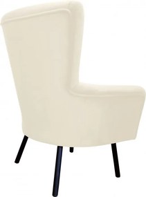 Fotel TULIP tkanina Welur noga metalowa Uszak luksusowy komfort salonu : Kolor nogi - Czarna, Kolor tkaniny - VELVET - MG50