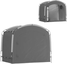 Namiot-garaż na rowery Outsunny przenośny pokrowiec na 3-4 rowery z 2 bocznymi kieszeniami 205 x 140 x 188 cm Ciemnoszary | Aosom PL