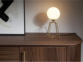 Lampa stołowa ze złotej stali i białego szkła 8049 ANGEL CERDA