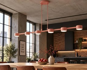 Megara 6 Coral – loftowa lampa wisząca odcień różu