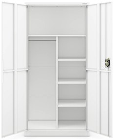 Szafa gospodarcza metalowa DAWID, 900 x 1850 x 400 mm, Smart: biała