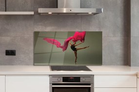 Panel szklany do Kuchni Baletnica i Różowy Materiał