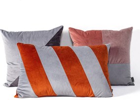 Poduszka Patchwork prostokątna grey copper