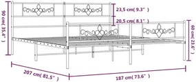 Czarne metalowe łóżko małżeńskie 180x200cm Swerik 6X