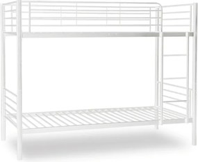 Łóżko Piętrowe Dla Dzieci 90x200 cm RODEZ Metalowe Białe