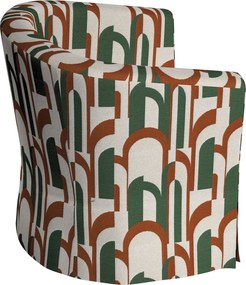 Pokrowiec na fotel Ektorp Tullsta kolor zielony tkanina strukturalna, wzorzysta