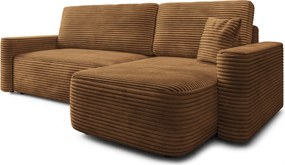 Masseno Narożnik NERI z funkcją spania i pojemnikiem na pościel Narozniki L, Rozkładana sofa - Miedziany, TILIA 56