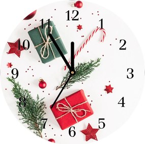 Zegar ścienny Prezent Słodycze Bombki Święta