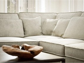 Szarobeżowy narożnik z tkaniny szenilowej (lewostronny/w kształcie litery L) Kirou – Maison de Rêve