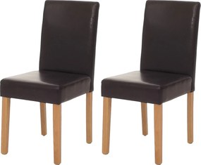 Zestaw 2 krzeseł do jadalni Littau ze sztucznej skóry,  imitacja skóry, brązowy, jasne nogi
