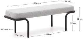 Jasnoszara ławka Compo – Kave Home