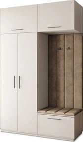 Masseno Garderoba REMA 150/240/60 cm Nowoczesna Szafa do Przedpokoju Kaszmir, MONOLITH 09 (Beżowy)