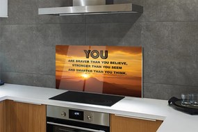 Szkło Ozdobne do Kuchni Napis pod Słońcem