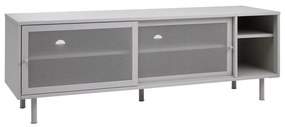 Szara metalowa szafka pod TV 160x55x45 cm Veep – Unique Furniture