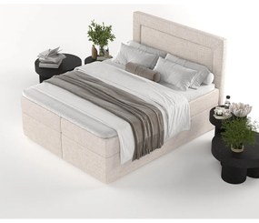 Beżowe łóżko boxspring ze schowkiem 180x200 cm Imagine – Maison de Rêve