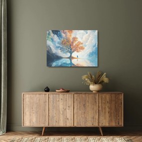 Obraz na szkle – Drzewo życia i miłości (70x50 cm)