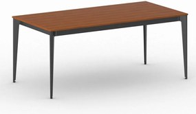 Stół konferencyjny do biura PRIMO ACTION, 180x90 cm, czarna podstawa, czereśnia
